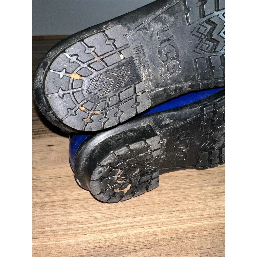 UGG Women's‎ Glossy Rubber Shaye Blue Waterproof Rain Boots PLEASE READ